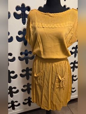 Mustard Yellow Women's Knit- Dress
